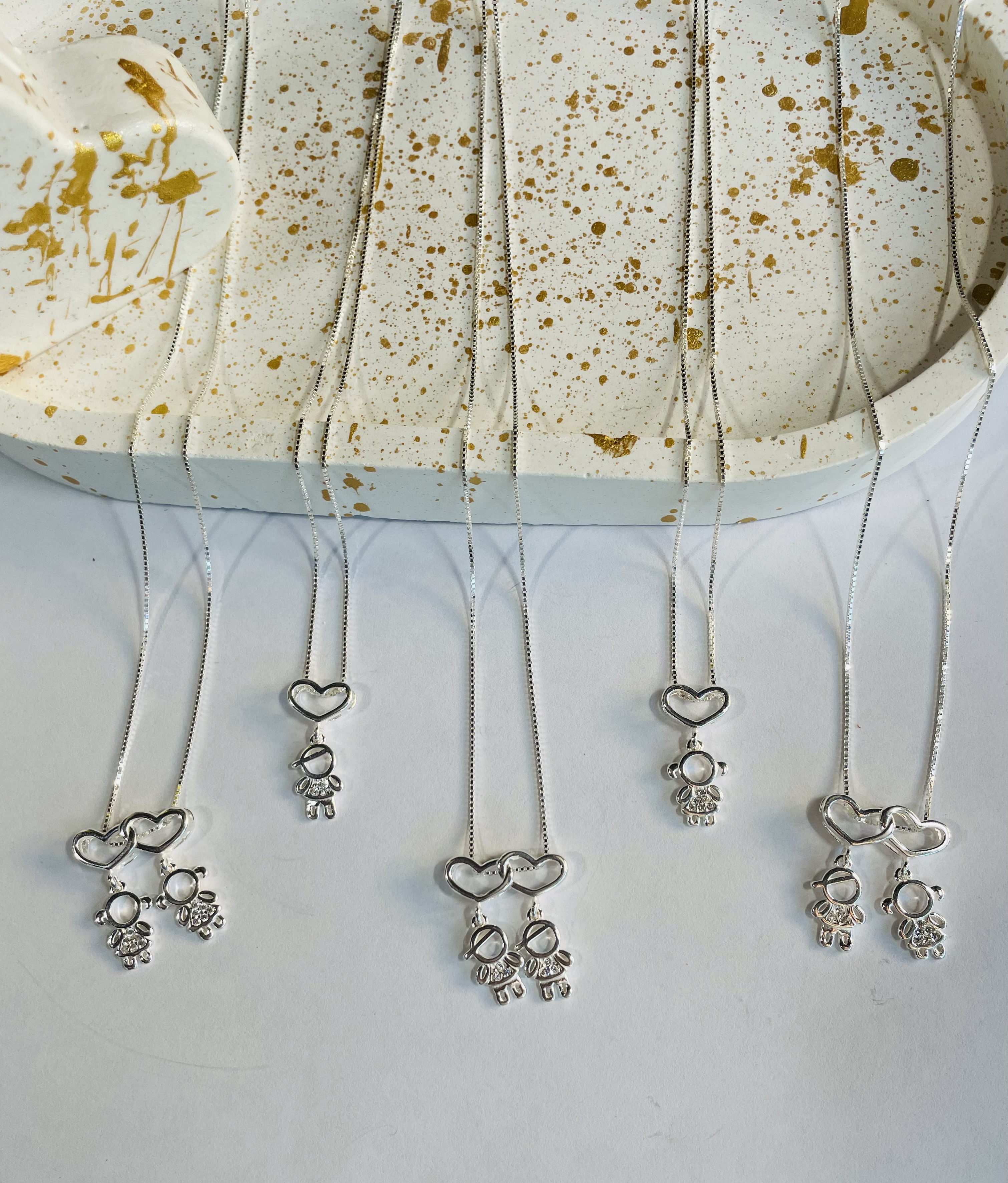 Colar +Pingente filhos Prata 925
