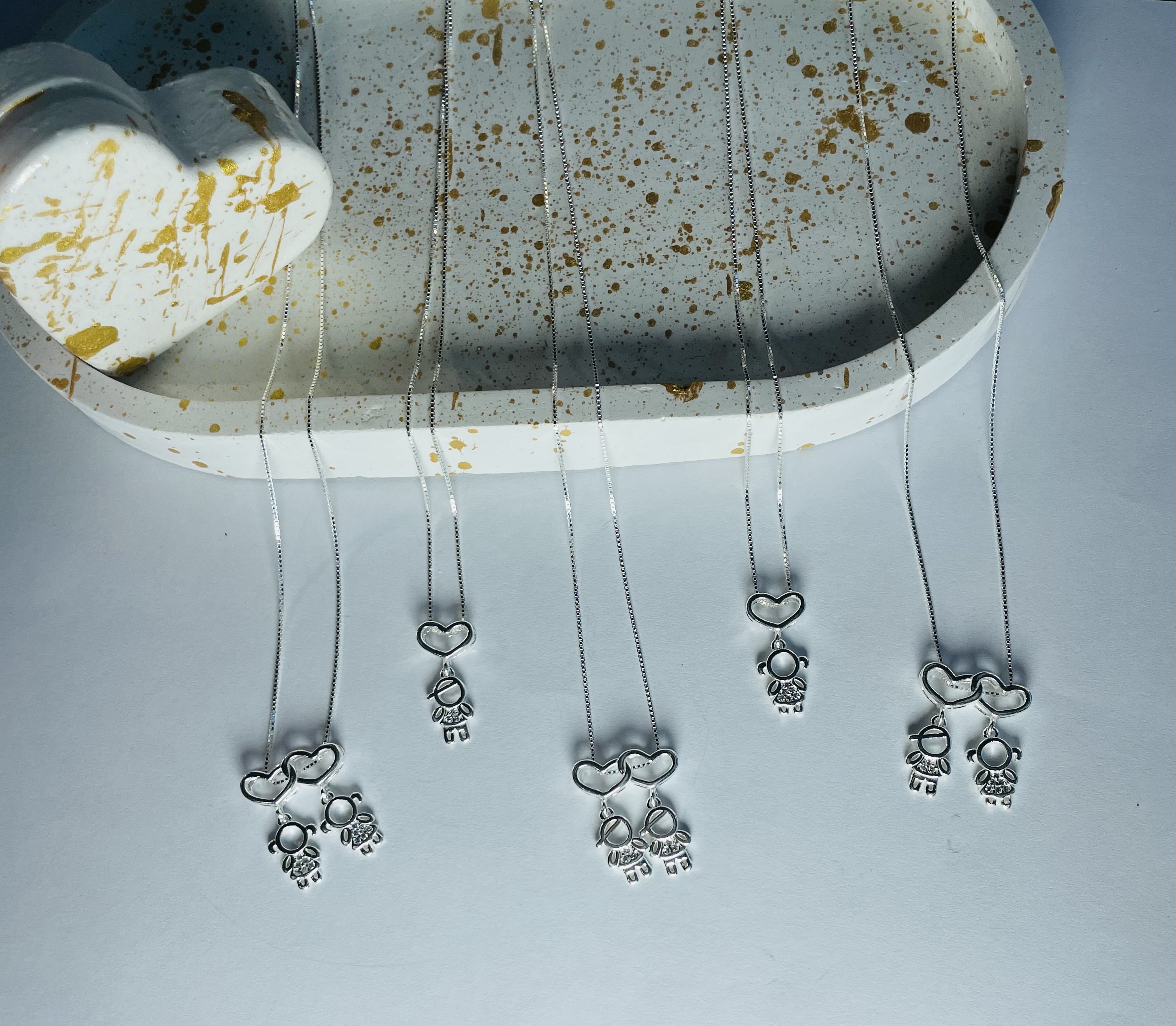 Colar +Pingente filhos Prata 925 - miniatura 1